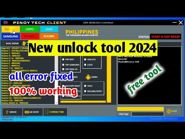 Pinoy tech client tool 2024 | oppo, vivo, realme, xiaomi, samsung free frp unlock tool