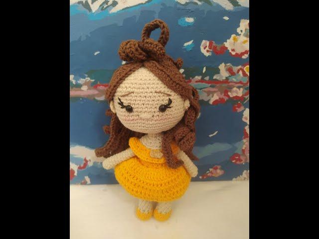 Вязанная Принцесса  Диснея Бель Princess Amigurumi Disney Belle  Платье