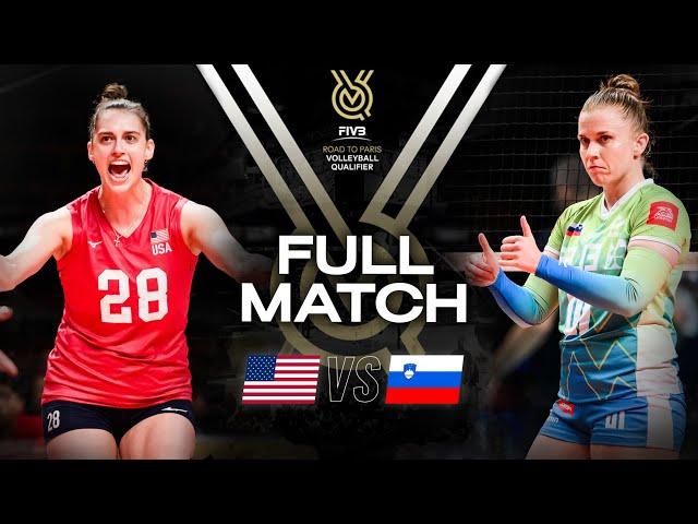  USA vs  SLO - Paris 2024 Olympic Qualification Tournament | Full Match - Volleyball