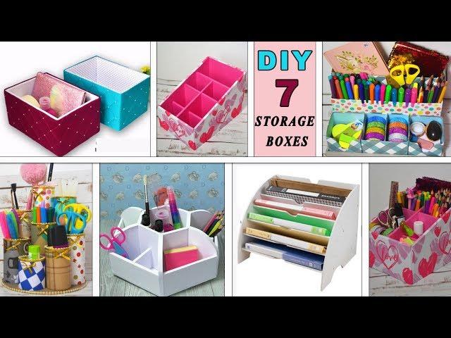 7 diy easy storage boxes from cardboard //organizer tutorial