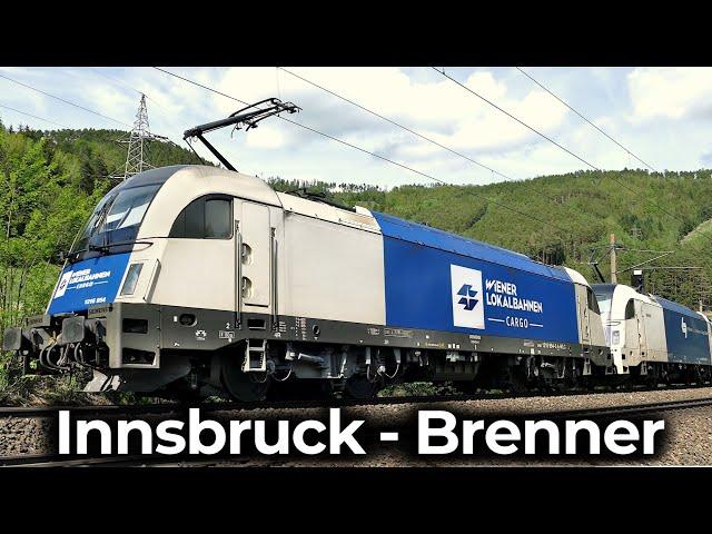 Through the Alps on the Brenner Railway | 4K cab ride: Innsbruck - Brenner | Siemens Taurus Rh 1216