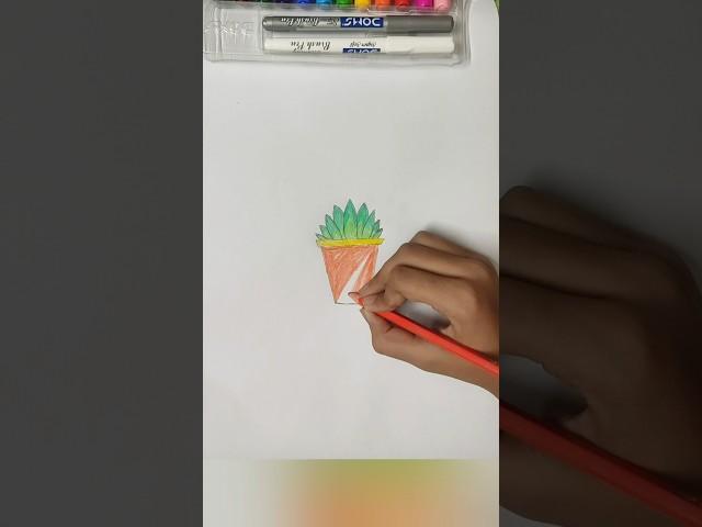 Simple Drawing Ideas || Aloe Vera Plant #shorts #ytshorts #drawing