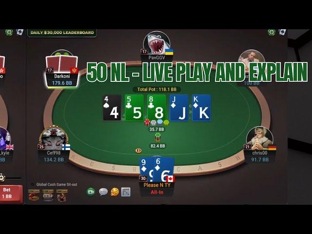 How to Crush Low Stakes NL - 50 NL GG Live Play ( 3 Tables)