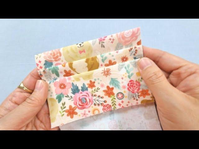 You can make a card wallet easily and simply with one piece of fabric.