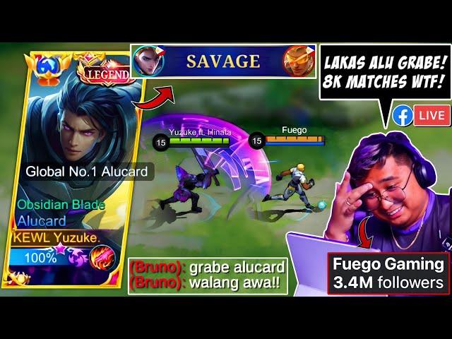 I Met Fuego - No.1 Most Famous Streamer 999 Star!  (He Was Shock) - 1v5 Global Alucard Savage! 