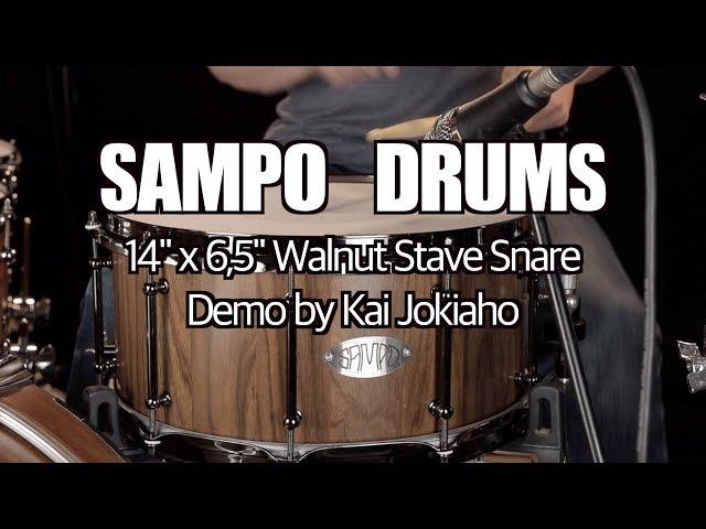 Sampo Drums 14x6,5 Walnut Stave Snare Demo By Kai Jokiaho