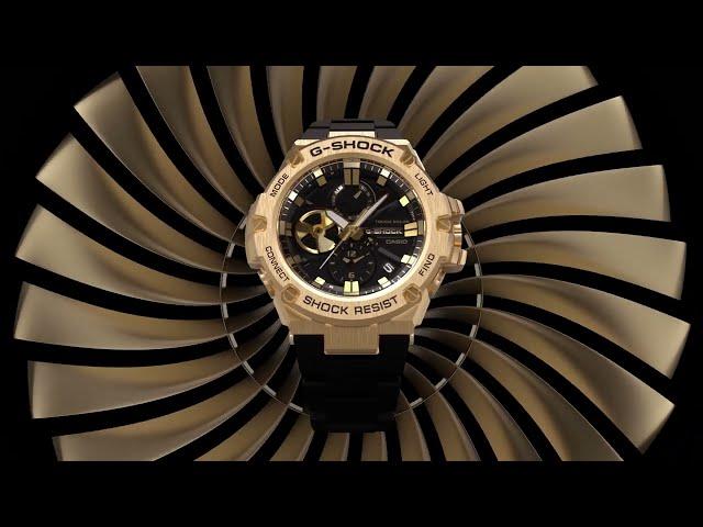 G-SHOCK: BLACK x GOLD G-STEEL GSTB100GB1A9