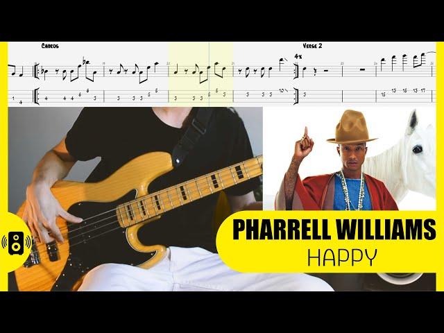 Pharrell Williams - Happy Bass Tabs Бас табы