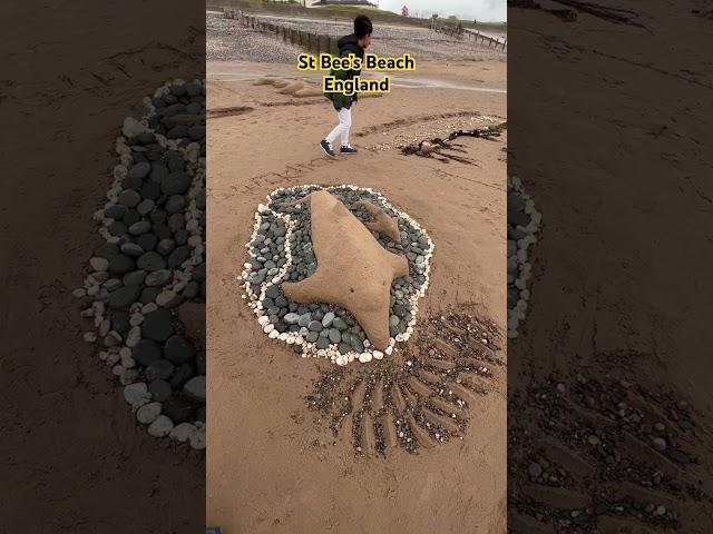 Beach#stbee’sbeach#travel#uk#explore#explore#england#blessedhome#sandart#shorts#youtubeshorts#art#uk