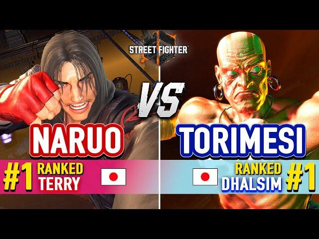 SF6  NARUO (#1 Ranked Terry) vs TORIMESI (#1 Ranked Dhalsim)  Street Fighter 6 High Level Gameplay