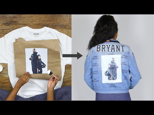 How to Easily Transfer a Printed Image to Fabric (Without Transfer Paper) | DIY Graphic Denim Jacket