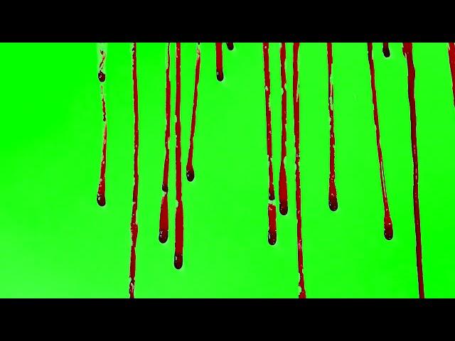 Кровь стекает   Хромакей   Chroma key blood flows