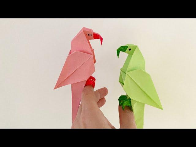 Origami paper parrot / how to make paper bird