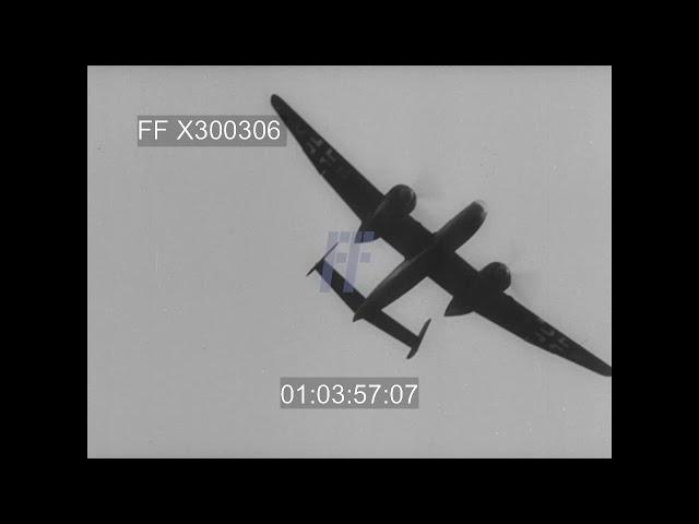 Heinkel He 219 Bomber, Taxiing, Taking Off & Landing - 300306X | Footage Farm Ltd