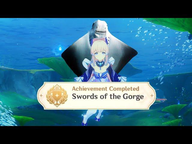 GENSHIN IMPACT LOCAL LEGENDS FONTAINE HIDDEN ACHIEVEMENT SWORDS OF THE GORGE