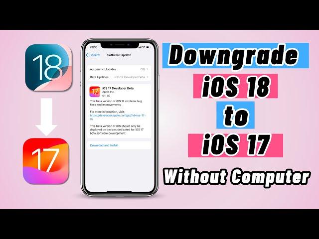 Downgrade iOS 18 from iPhone Without Computer | Two ways