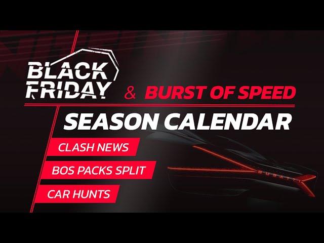 Asphalt Legends Unite SEASON CALENDAR - Black Friday Season - BOS Packs, Mistral Stages, Clash News