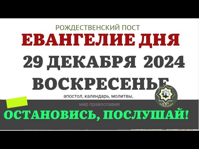 29 ДЕКАБРЯ ВОСКРЕСЕНЬЕ ЕВАНГЕЛИЕ АПОСТОЛ ДНЯ ЦЕРКОВНЫЙ КАЛЕНДАРЬ 2024 #евангелие