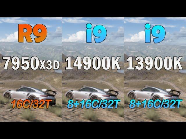 Core i9 13900K vs i9 14900K vs Ryzen 9 7950X3D - Benchmark and test in 6 Games