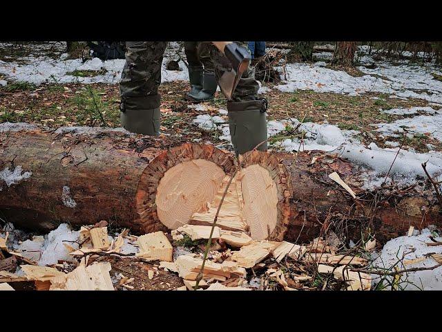 Воскресный порубас. Топоры: Заруба, Лагерный финн, Медведь и кастомная Скопа.