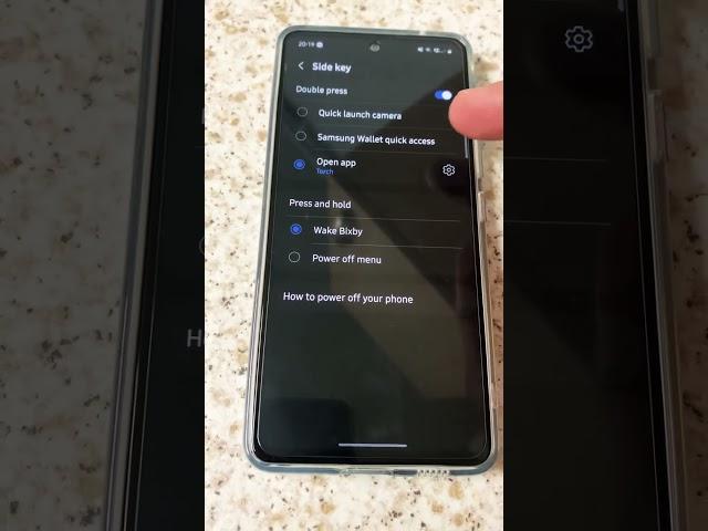 Side key torch shortcut for Samsung Galaxy phones