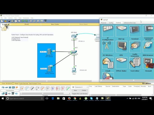 Packet Tracer : Configure Cisco Routers for Syslog ,NTP and SSH Operations