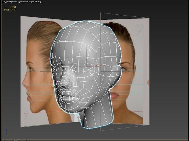 Autodesk 3ds Max 3D head modeling from sphere- low poly