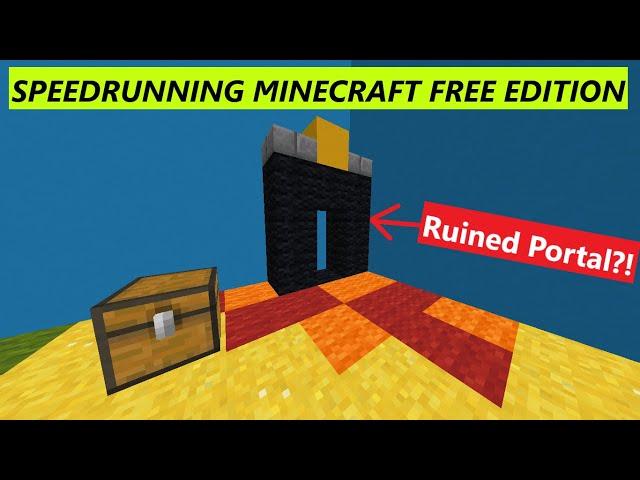 Speedrunning Minecraft Free Edition