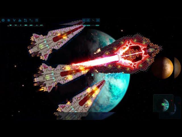 Super Laser Vs Venator Fleet - Cosmoteer