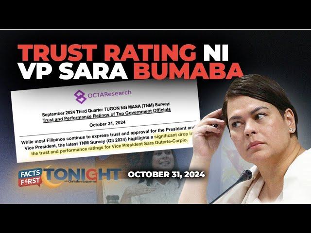 Survey: Trust rating ni VP Sara Duterte bumaba