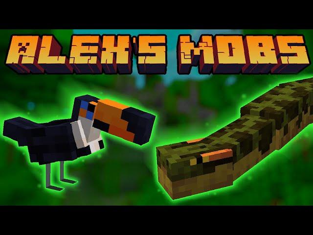 ALEX'S MOBS АНАКОНДА, МУРАВЬЕД, ТУКАН, ГРИВАСТЫЙ ВОЛК - ГАЙД ОБЗОР МОДА НА МАЙНКРАФТ ОБНОВЛЕНИЕ 1.14