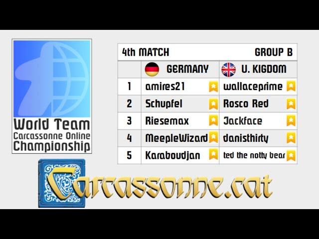 Carcassonne World Team Championship  (Germany vs. United Kingdom) | Live Cast