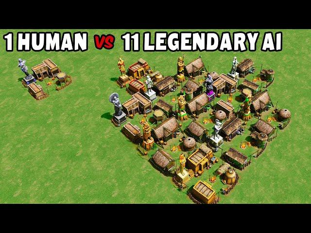 1 Human vs 11 LEGENDARY AI - Age of Mythology: Retold