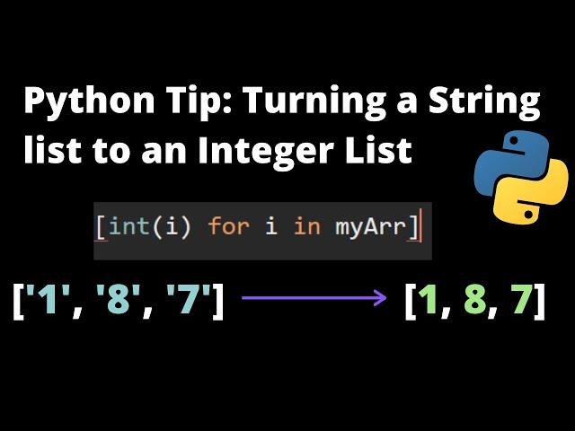 Python Tips: Converting a string list to an integer list, in 1 line