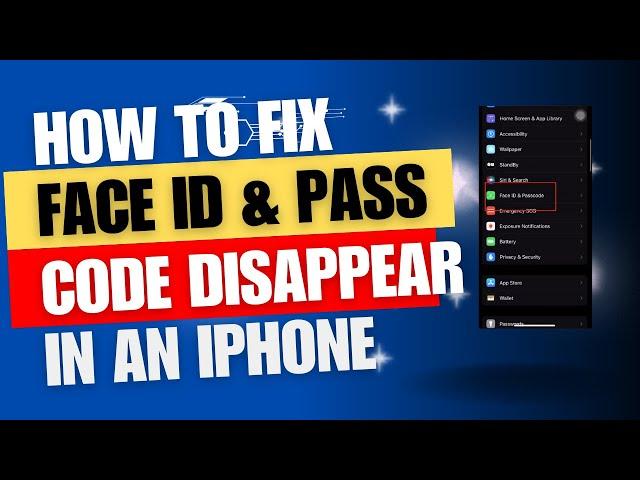 How to fix 'faceID & Passcode' not appearing in an IPhone Device.