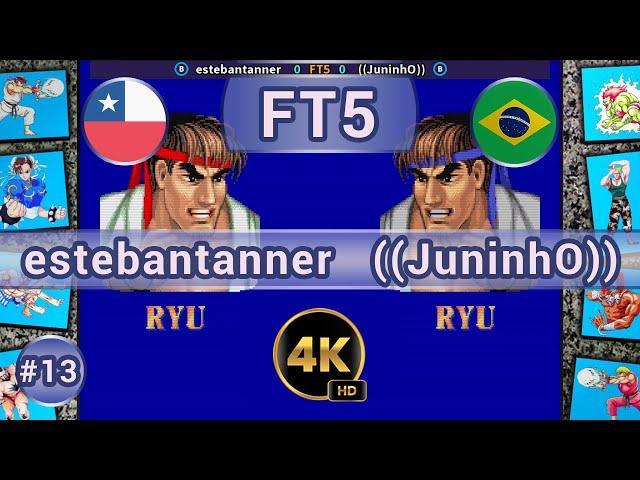 SF2 CE -  estebantanner vs ((JuninhO))  FT5 / 4K 60 FPS #sf2ce #streetfighter2 #t99h #fightcade