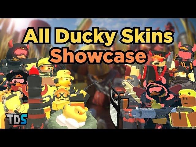 TDS All Ducky Skins Showcase (New & Old) All Levels - Tower Defense Simulator Roblox