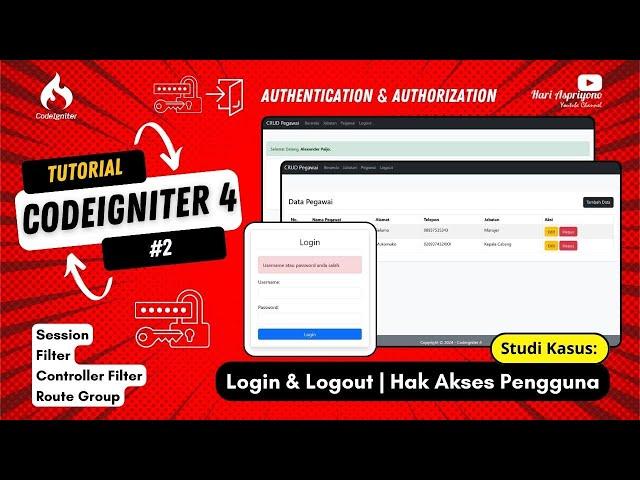 Tutorial Menambah Login & Logout pada Aplikasi CRUD di CodeIgniter 4