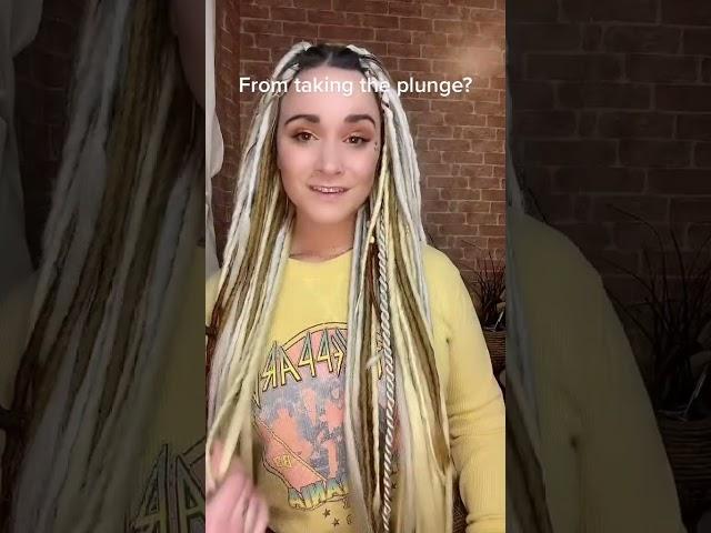 dreadlocks on white hippie women white girl hippie dreads #kraler #kralerhair#shorts
