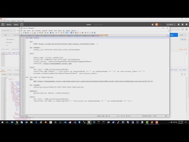 Azure REST APIs with Postman (March 2017)