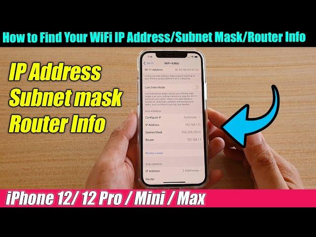 iPhone 12/12 Pro: How to Find Your WiFi IP Address/Subnet Mask/Router Info