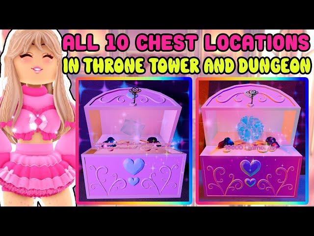 EASY ALL 10 Chest Locations In The Throne Tower And Dungeon Royale High Campus 3 Update