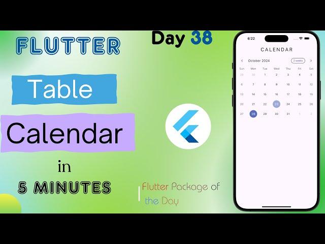 How To Create A Flutter Table Calendar || Flutter Calendar App