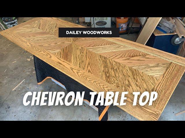 Building a Double Chevron Oak Custom Table by Dailey Woodworks in Bryan, Texas