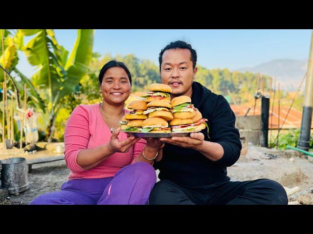 Homemade egg Burgers  and celebrate birthday party #siruthapamagar#villagelife#vlog