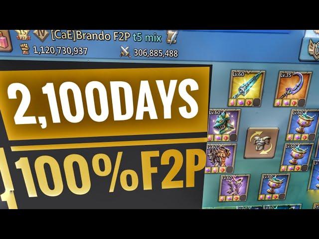 Brando F2P 2,100 Days Later Lords Mobile F2P Account Overview