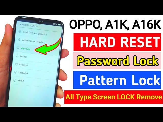 Oppo A1k Hard Reset || Oppo A1k Pattern Lock Remove || Oppo A1k Pin Lock Remove || Password Unlock