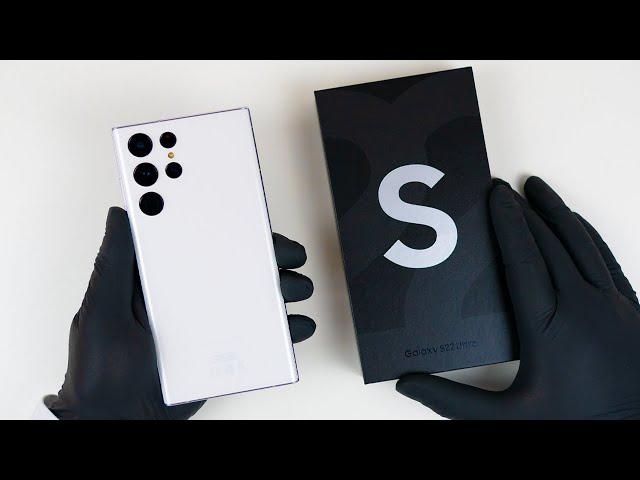 Samsung Galaxy S22 Ultra White Unboxing + Gameplay - ASMR