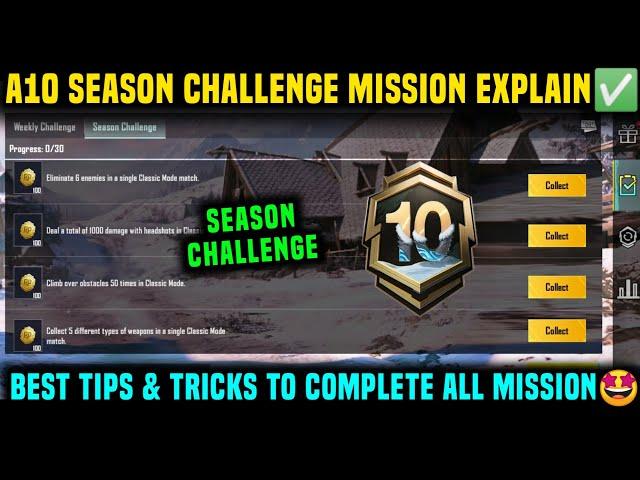 A10 SEASON CHALLENGE MISSION EXPLAINED  C7S21 ROYAL PASS ALL SEASON CHALLENGE MISSION PUBG & BGMI