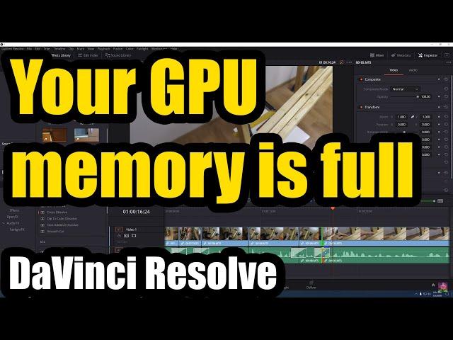 Your GPU memory is full (Davinci Resolve, update GPU driver)